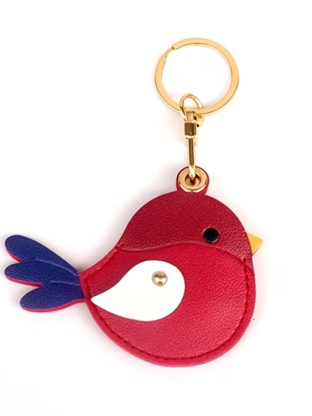 Red Bird AirTag Holder Keychain Charm | Faux Leather Bag Charm NWT